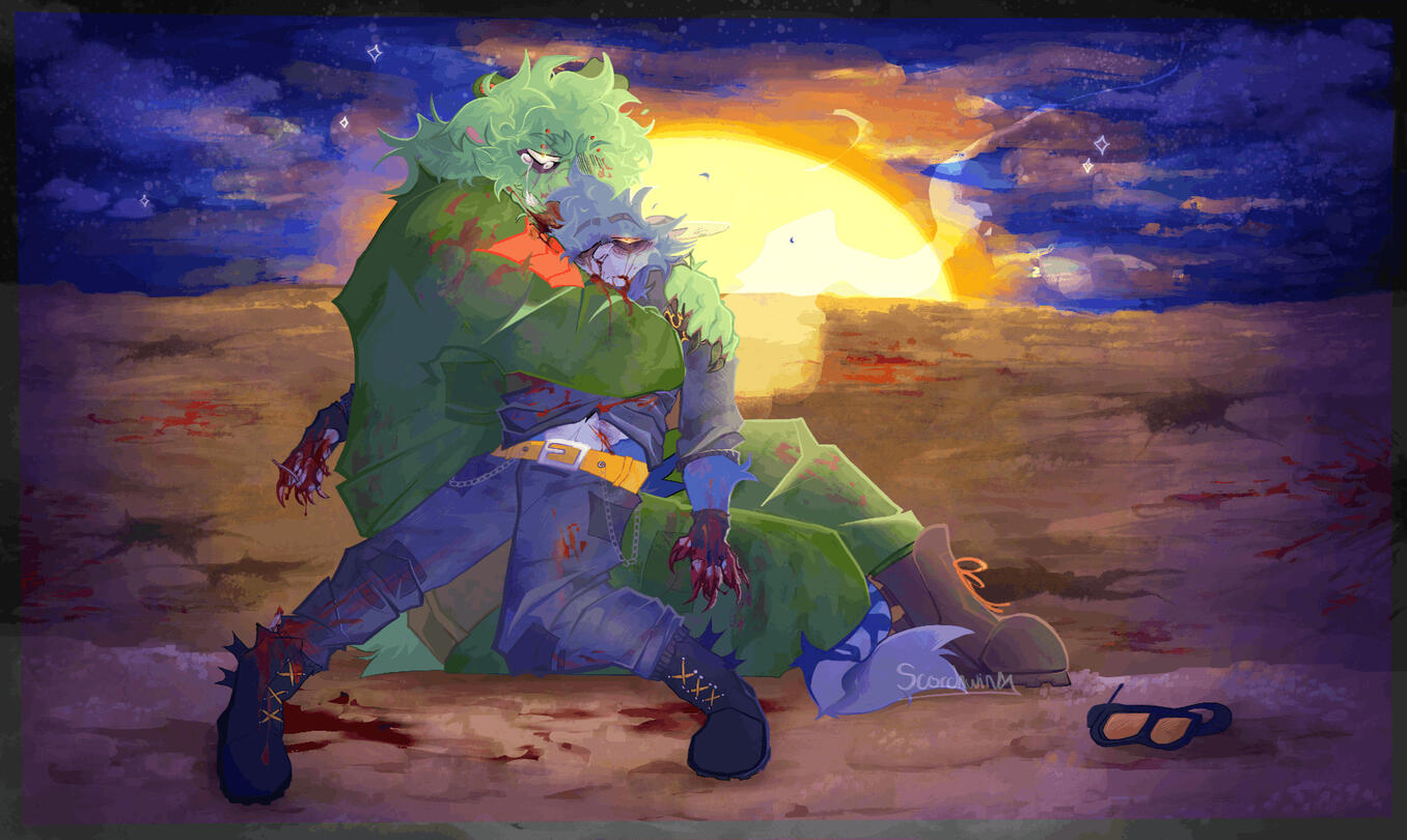 2 Shaded Fullbodies + Complex BG